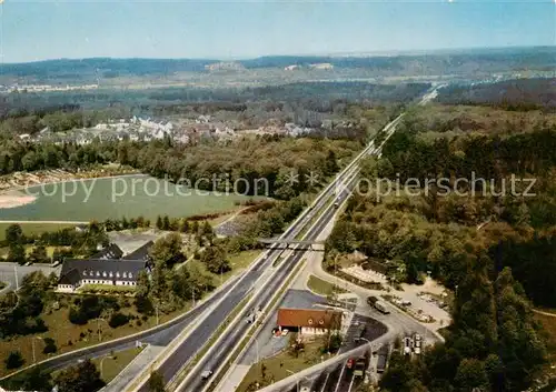 AK / Ansichtskarte  Siegburg Autobahn Rasthaus an der Autobahn Koeln Frankfurt Fliegeraufnahme Siegburg