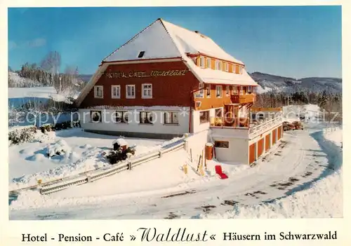AK / Ansichtskarte 73853830 Haeusern_Schwarzwald Hotel Pension Cafe Waldlust Haeusern Schwarzwald