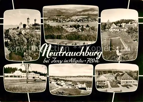 AK / Ansichtskarte 73853842 Neutrauchburg Kirche Schule Panorama Schwimmbad Teilansichten Neutrauchburg