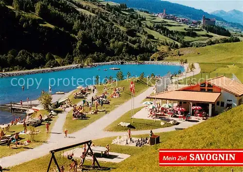 AK / Ansichtskarte  Savognin_Savognino_GR Freizeit und Badesee Lai Barnagn 
