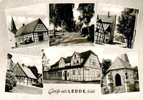 AK / Ansichtskarte  Ledde Teilansichten Fachwerkhaeuser Kapelle Gasthaus Waldesruh Ledde