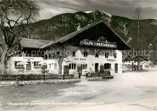 AK / Ansichtskarte 73853897 Weissenbach_Lech Cafe Restaurant Hofer Weissenbach_Lech