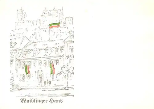 AK / Ansichtskarte  Heidelberg_Neckar Waiblinger Haus Zeichnung Heidelberg Neckar