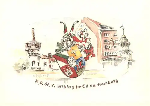 AK / Ansichtskarte  Hamburg KD St V Wiking im CV zu Hamburg Wappen Hamburg