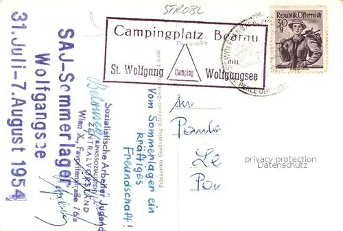 AK / Ansichtskarte  Strobl_Wolfgangsee_AT Campingplatz Panorama 