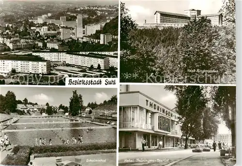 AK / Ansichtskarte  Suhl_Thueringer_Wald Teilansicht VdgB Ringberghaus Schwimmbad Hotel Thueringen Tourist Suhl_Thueringer_Wald