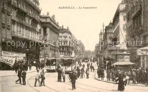 AK / Ansichtskarte  Strassenbahn Marseille La Cannebiere 