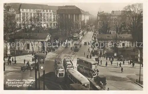 AK / Ansichtskarte  Strassenbahn Berlin Potsdamer Platz Leipziger Platz Amag Nr. 42 