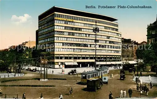 AK / Ansichtskarte 73853997 Strassenbahn Berlin Potsdamer Platz Columbushaus 
