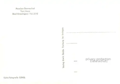 AK / Ansichtskarte 73854015 Bad_Krozingen Thermalkurort Pension Sonnenhof Bad_Krozingen