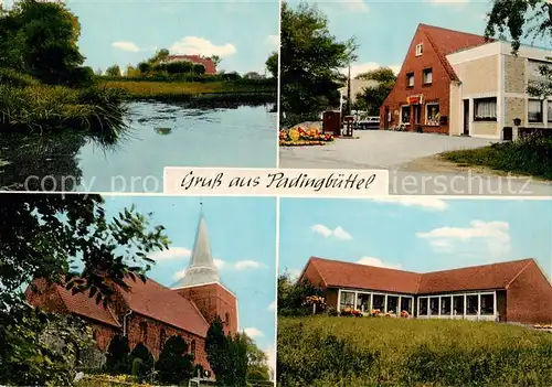 AK / Ansichtskarte 73854025 Padingbuettel Partie am Wasser Ortsmotive Kirche Padingbuettel