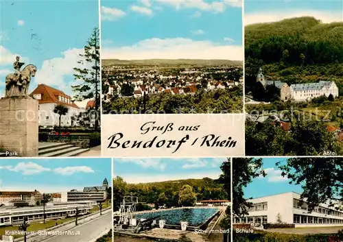 AK / Ansichtskarte  Bendorf_Rhein Park Abtei Kranken und Schwesternhaus Schwimmbad Schule Bendorf Rhein