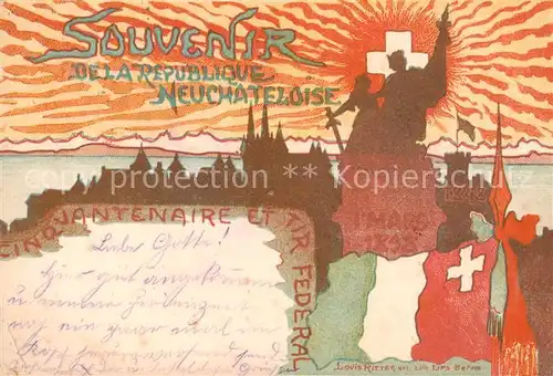 AK / Ansichtskarte  Neuchatel_NE Souvenir de la Republique Neuchateloise Neuchatel NE