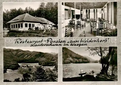 AK / Ansichtskarte 73854144 Lauterschwan Restaurant Pension zum Weidenkorb Gaststube Panorama Schwanenteich Lauterschwan