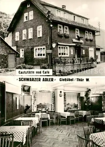 AK / Ansichtskarte  Giessuebel_Schleusegrund Gaststaette Cafe Schwarzer Adler Gastraeume Giessuebel_Schleusegrund