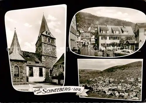 AK / Ansichtskarte  Schneeberg_Unterfranken Kirche Ortsansicht Panorama Schneeberg Unterfranken