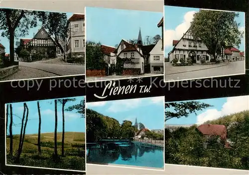 AK / Ansichtskarte 73854212 Lienen__Westfalen Gasthaus zur Post Panorama Schwanenteich Teilansichten 