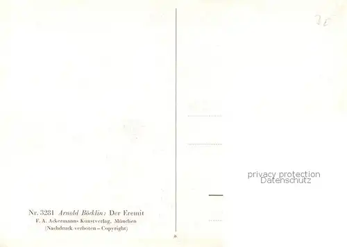 AK / Ansichtskarte  Boecklin_Arnold_Boecklin Nr.3281 Der Eremit  