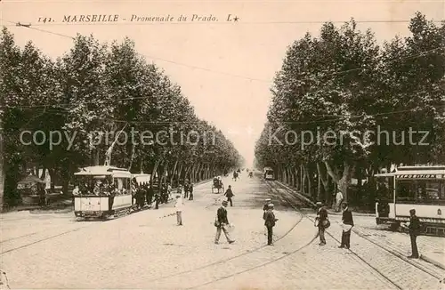 AK / Ansichtskarte  Strassenbahn Marseille Promenade du Prado 