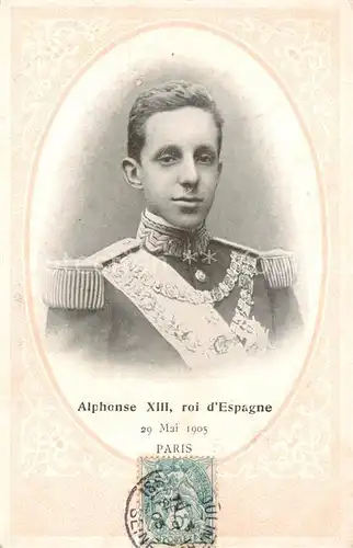 AK / Ansichtskarte  Adel_Frankreich_France Alphonse XIII roi dEspagne Paris 