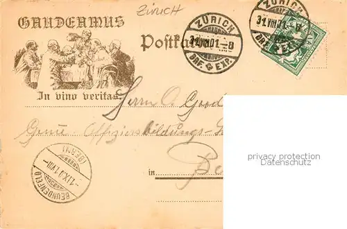 AK / Ansichtskarte  Zuerich_ZH Handschriftliche Urkunde Gaudeamus Bayrische Bierhalle Zum Kropf Siegel Zuerich_ZH