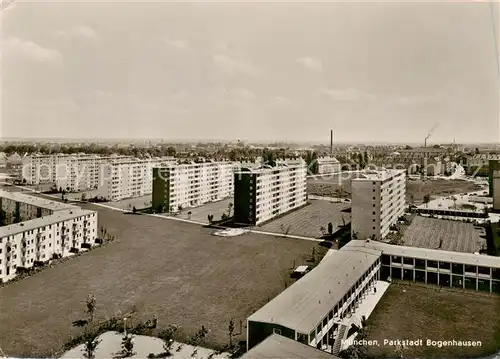 AK / Ansichtskarte  Bogenhausen_Muenchen Panorama Parkstadt Wohnsiedlung Hochhaeuser Bogenhausen Muenchen