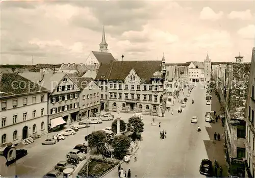 AK / Ansichtskarte  Mindelheim Marktplatz mit Rathaus Mindelheim