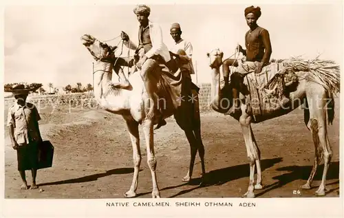 AK / Ansichtskarte 73854348 Aden_Jemen Native Camelmen Sheikh Othman 