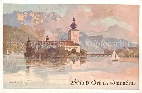 AK / Ansichtskarte  Gmunden_Traunsee_Salzkammergut_AT Schloss Ort Kuenstlerkarte Karte Nr. 1897 