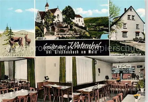 AK / Ansichtskarte  Klotzenhof Kloster Engelberg Gasthaus zum Spessartblick Gastraum Klotzenhof