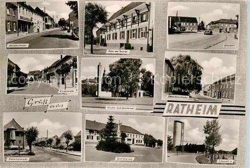 AK / Ansichtskarte  Ratheim_Hueckelhoven Strassenpartien Kirche Ehrenmal Marktplatz Schacht 4 