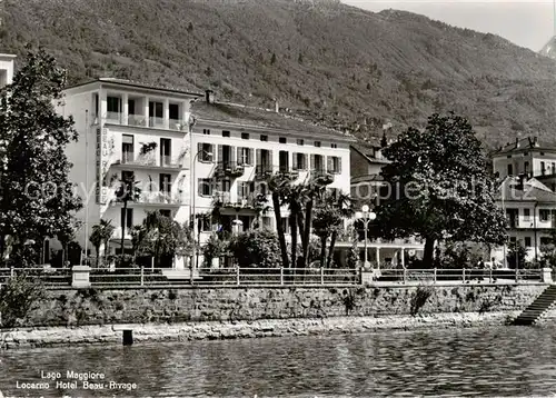 AK / Ansichtskarte  Locarno_Lago_Maggiore_TI Hotel Beau Rivage 