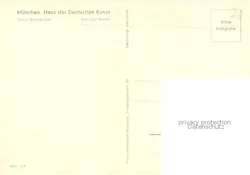 AK / Ansichtskarte 73854404 Muenchen Haus der Deutschen Kunst Danziger Hafen Gemaelde Oscar Oestreicher Kuenstlerkarte Muenchen