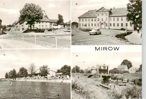 AK / Ansichtskarte  Mirow Markt Etkar André Oberschule Freibad Schleuse Mirow