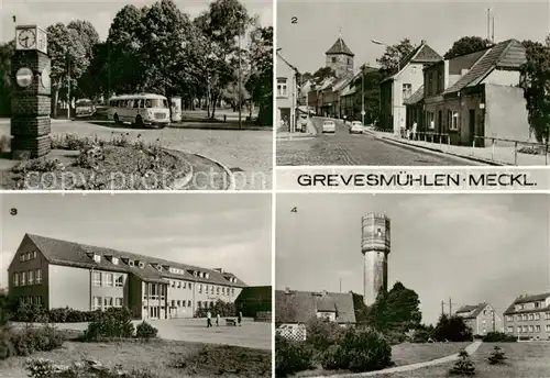 AK / Ansichtskarte 73854425 Grevesmuehlen Busbahnhof August-Bebel-Strasse Peter-Goering-Oberschule Wasserturm Grevesmuehlen