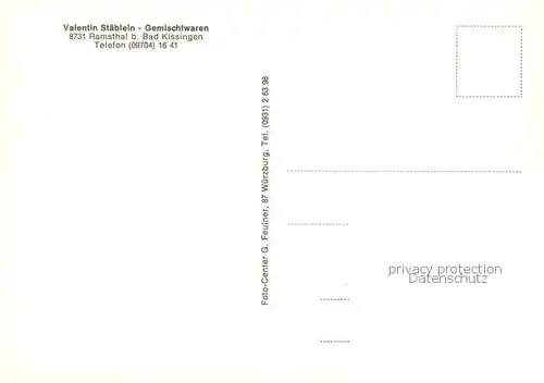 AK / Ansichtskarte  Ramsthal Gesamtansicht Gemischtwaren Geschaeft Ramsthal