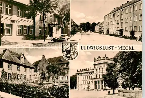 AK / Ansichtskarte  Ludwigslust Hotel Mecklenburger Hof Fritz-Reuter-Strasse Stift Bethlehem Lutherhaus Kreisratsgebaeude Ludwigslust