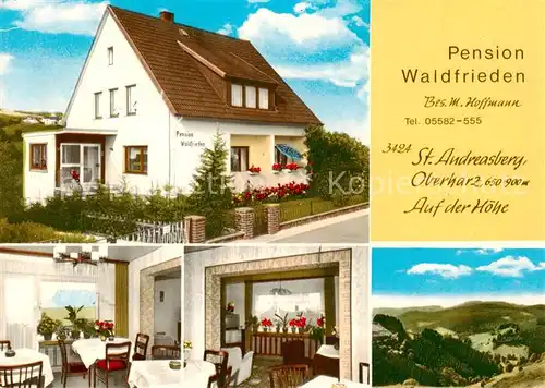 AK / Ansichtskarte  St_Andreasberg_Harz Pension Waldfrieden Gastraeume Panorama St_Andreasberg_Harz