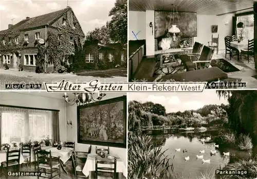 AK / Ansichtskarte  Klein_Reken Alter Garten Gaststaette Kaminzimmer Gastzimmer Parkanlage Klein_Reken