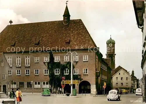 AK / Ansichtskarte  Weilheim_Oberbayern Rathaus Weilheim Oberbayern