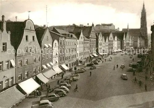 AK / Ansichtskarte  Landshut__Isar Blick von der unteren Altstadt auf die St Martinskirche 