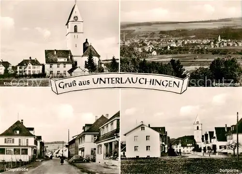 AK / Ansichtskarte 73854605 Unterlauchingen_Unterlauchringen_Lauchringen Kirche Panorama Hauptstrasse Dorfpartie 