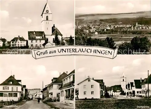 AK / Ansichtskarte  Unterlauchingen_Unterlauchringen_Lauchringen Kirche Panorama Hauptstrasse Dorfpartie 