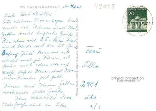 AK / Ansichtskarte  Dabringhausen_Wermelskirchen Kirche Am Birkenweg Am Drosselweg Am Finkenweg 