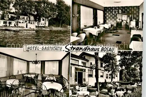 AK / Ansichtskarte 73854612 Bosau Hotel Gaststaette Strandhaus Bosau Gastraeume Terrasse Bosau