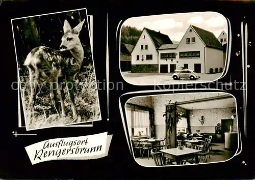 AK / Ansichtskarte 73854619 Rengersbrunn Rehkitz Gasthaus Marienborn Gaststube Rengersbrunn