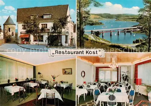 AK / Ansichtskarte  Attendorn Restaurant Kost Gastraum Panorama Biggesee Attendorn