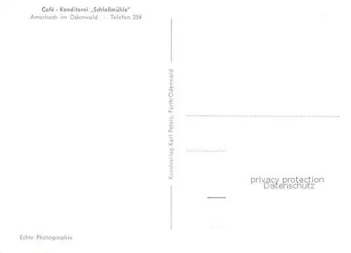 AK / Ansichtskarte  Amorbach_Miltenberg Café Konditorei Schlossmuehle Gastraum 