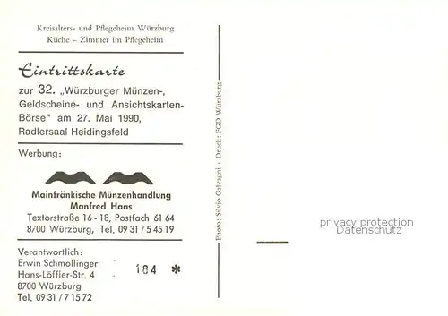AK / Ansichtskarte 73854759 Wuerzburg Kreisalters und Pflegeheim Wuerzburg Kueche Zimmer im Pflegeheim Wuerzburg