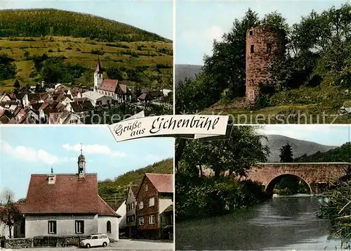 AK / Ansichtskarte  Eichenbuehl__Unterfranken Panorama Kirche Turm Bruecke Kapelle